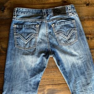 Mens Rock and Roll Cowboy slim bootcut jeans